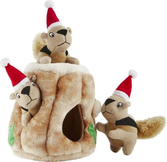 Outward Hound Outward Houndz Hide-a-Squirrel Holiday Dog Toy