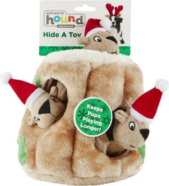 Outward Hound Outward Houndz Hide-a-Squirrel Holiday Dog Toy