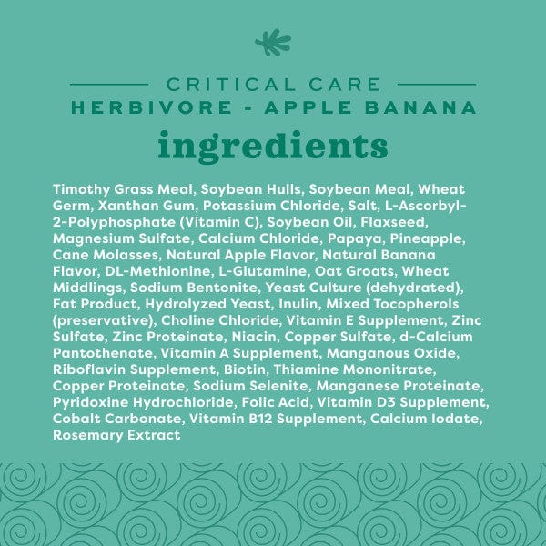Oxbow Oxbow Critical Care Herbivore; Apple-Banana