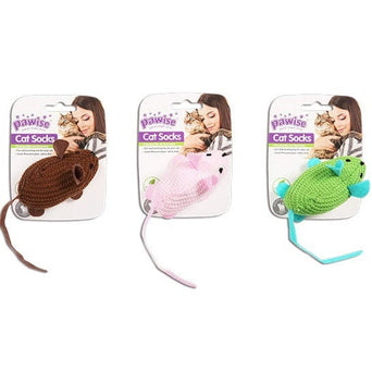 Pawise Pawise Cat Socks Mouse Cat Toy