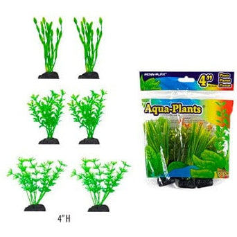 Penn Plax Aquaplant 3.5in Betta Green 6pc Bag