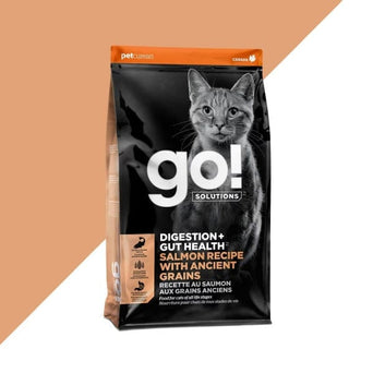 Petcurean Go! Digestion + Gut Health, Salmon Recipe with Ancient Grains Dry Cat Food