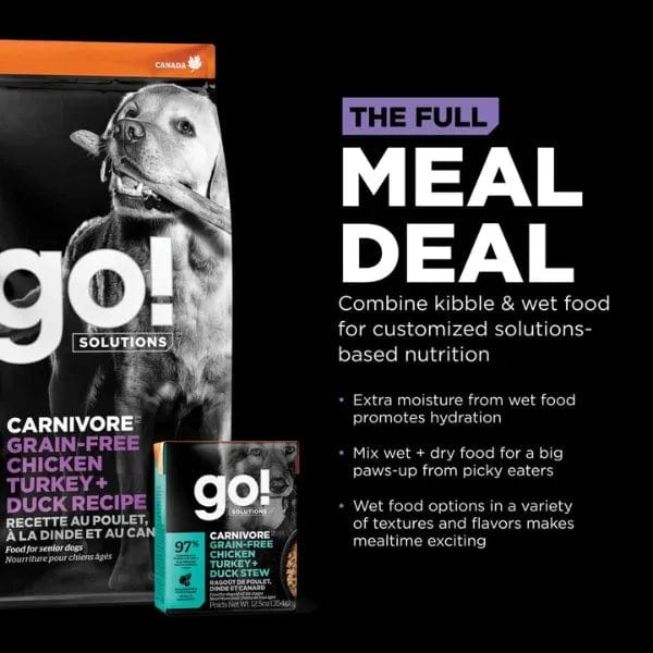 Petcurean Go! Solutions Carnivore Grain-Free Chicken, Turkey & Duck Senior Recipe Dry Dog Food