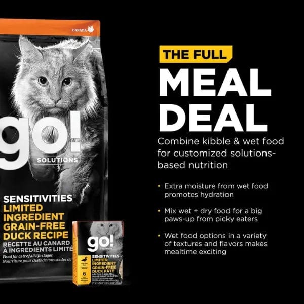 Petcurean Go! Solutions Sensitivities Limited Ingredient Grain Free Duck Recipe Dry Cat Food
