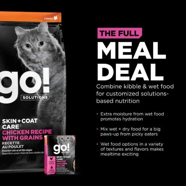 Petcurean Go! Solutions Skin & Coat Care Chicken Recipe with Grains Dry Cat Food
