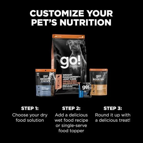 Petcurean Go! Solutions Weight Management + Joint Care, Grain-Free Salmon Recipe Dry Dog Food