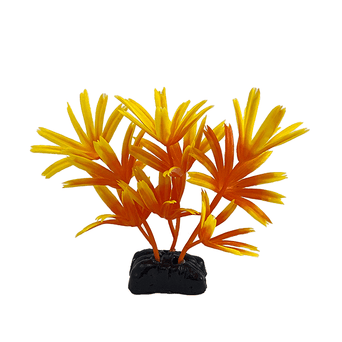 Petland Canada Fish Gear Orange Fan Palm Plastic Betta Plant