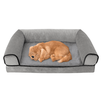 Reddy Canvas Cozy & Cool-Touch Dog Bed, 28 L X 28 W, Grey