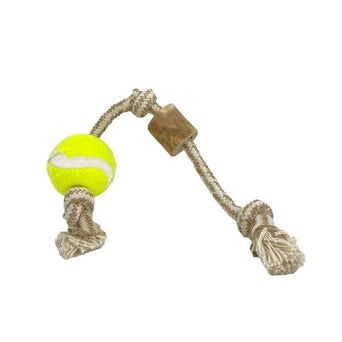 Petland Canada Good Dog Rope with Tennis Ball & Java Wood