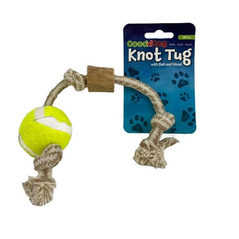 Petland Canada Good Dog Rope with Tennis Ball & Java Wood