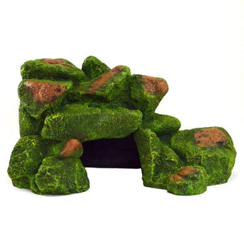 Petland Canada Repti Gear Mossy Corner Rock with Cave for Reptiles