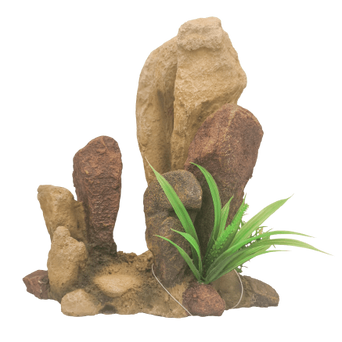 Petland Canada Repti Gear Rock with Plants Reptile Ornament