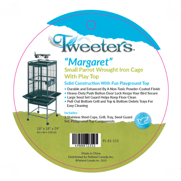 Petland Canada Tweeters "Margaret" Small Parrot Cage with Playtop