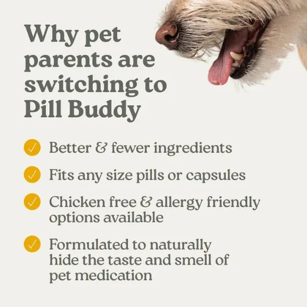 Presidio Earthly Pet Pill Buddy Naturals Pill Hiding Treat for Dogs; Peanut Butter & Banana Recipe