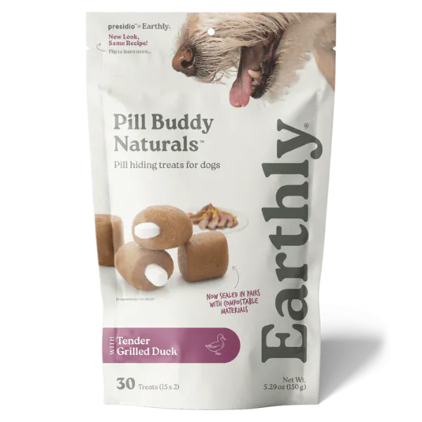 Presidio Earthly Pill Buddy Naturals Pill Hiding Treat for Dogs; Grilled Duck Recipe