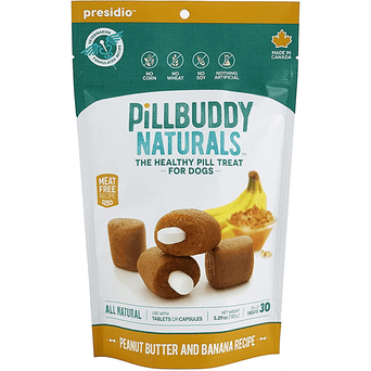 Presidio Pill Buddy Naturals Pill Hiding Treat for Dogs; Peanut Butter & Banana Recipe