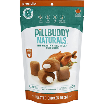 Presidio Pill Buddy Naturals Pill Hiding Treat for Dogs; Roasted Chicken Recipe