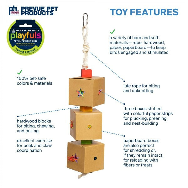 Prevue Pet Products Prevue Pet Products 3-Box Stuff & Hide Bird Toy