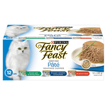 Purina Fancy Feast Seafood Supper Pate Canned Cat Food Variety Pack