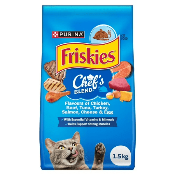 Purina Friskies Chef's Blend Dry Cat Food, 1.5kg