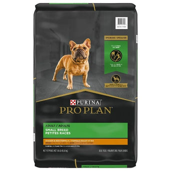 Purina Pro Plan Adult Small Breed Chicken & Rice Formula Dry Dog Food, 18lb