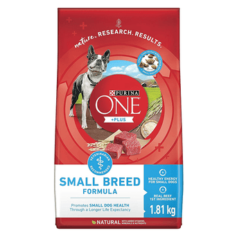 Purina Purina ONE +Plus Small Breed Formula Adult Dry Dog Food, 1.81kg