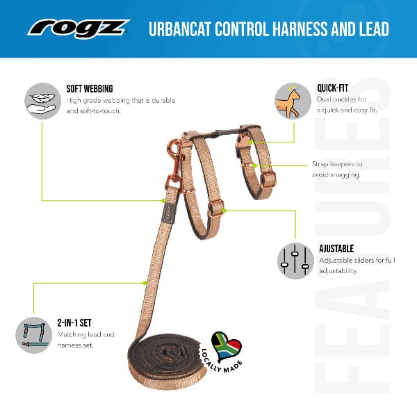 Rogz Rogz UrbanCat Harness & Lead Set