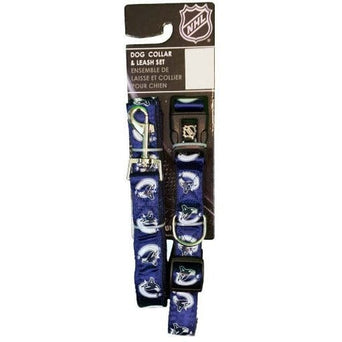 Silver Paw NHL Vancouver Canucks Adjustable Collar and Leash Set