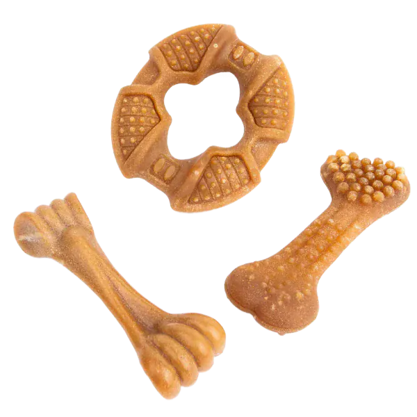 Silver Paw Silver Paw Bambooz Recycled Bamboo Fiber Dog Toys 3-Pack; Small