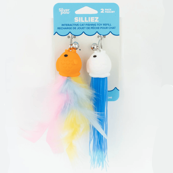 Silver Paw Silver Paw Silliez Silicone White & Orange Fish Refill Cat Toy 2-Pack
