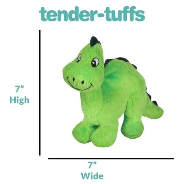 tender tuffs Little Green Dino Plush Dog Toy Petland Canada
