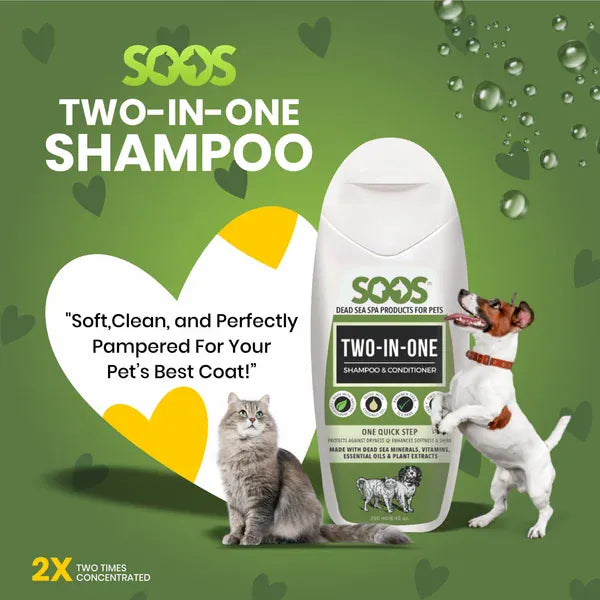 Soos Soos Pets Natural Dead Sea Two-In-One Pet Shampoo & Conditioner For Dogs & Cats
