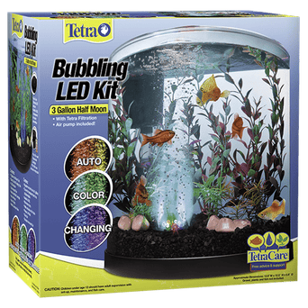 Spectrum Tetra Bubbling LED Kit - 3 Gallons Half Moon Aquarium