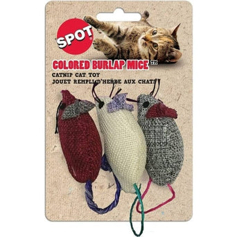 Spot Spot Burlap Mice Catnip Cat Toy