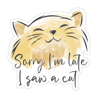 Sticker Pack Sticker Pack Cat Sayings - Late Saw Cat; Small Sticker