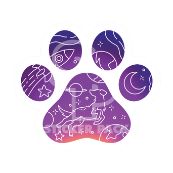 Sticker Pack Sticker Pack Dog Paw - Space Pup; Large Sticker