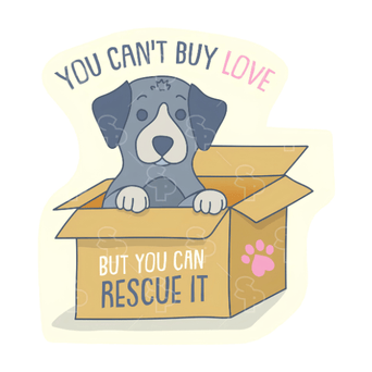 Sticker Pack Sticker Pack Dog Sayings - Rescue Love; Large Sticker