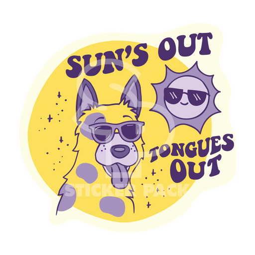 Sticker Pack Dog Sayings - Sun's Out Tongues Out