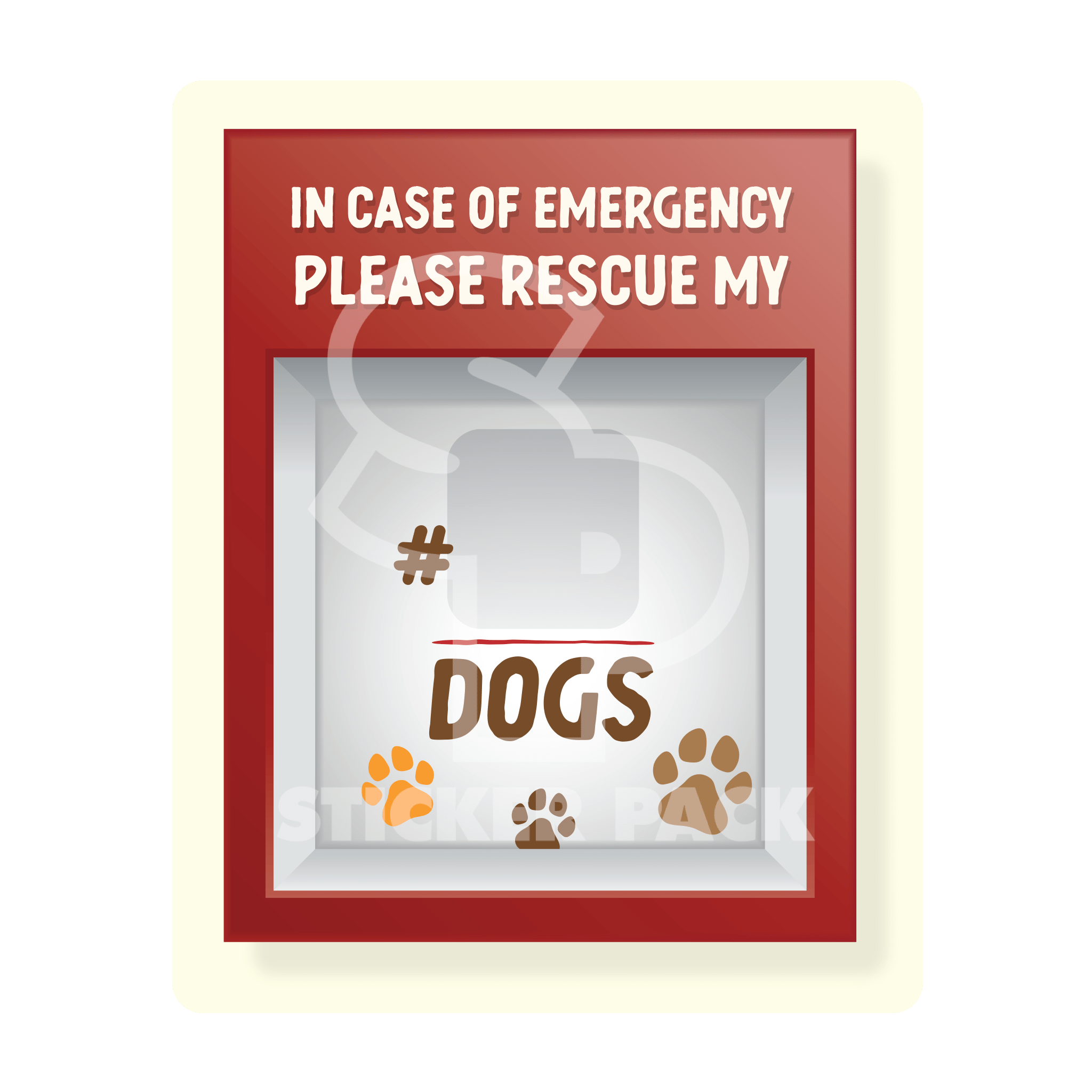 Sticker Pack Emergency Dog Rescue Sign; Large Sticker – Petland Canada