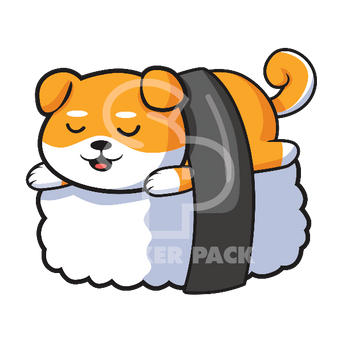 Sticker Pack Sticker Pack Fun Sushi Dog; Large Sticker