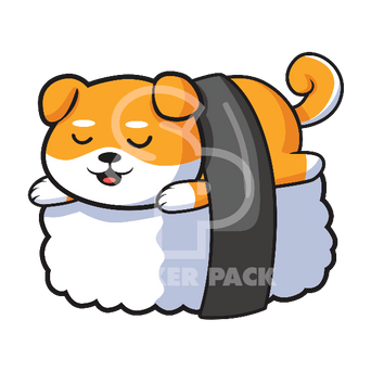 Sticker Pack Sticker Pack Fun Sushi Dog; Large Sticker