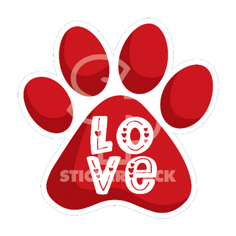 Sticker Pack Sticker Pack Love Paw; Large Sticker