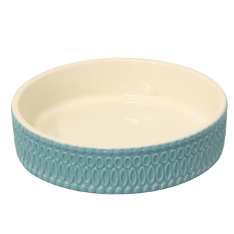 Stoneware Stoneware Blue & White Embossed Dish