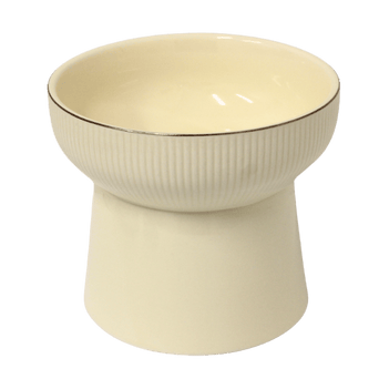 Stoneware Stoneware Cream High Cat Dish
