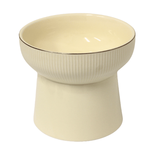 Stoneware Cream High Cat Dish