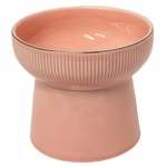 Stoneware Stoneware Pink High Cat Dish