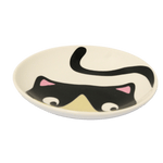 Stoneware Stoneware Shallow Black Cat Dish