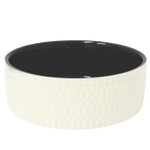 Stoneware Stoneware White & Black Embossed Dish
