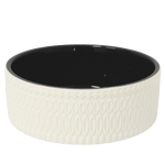Stoneware Stoneware White & Black Embossed Dish