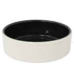 Stoneware Stoneware White & Black Embossed Dish